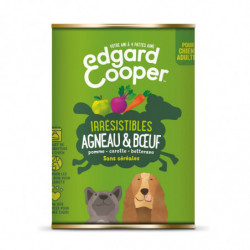 EDGARD COOPER - Pâtée pour chien Adulte à l'agneau buf légumes sans céréales - boîte de 400 g