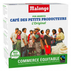 LOT DE 3 - MALONGO - L'Original PETITS PRODUCTEURS - 16 dosettes de café Compatibles 123 spresso