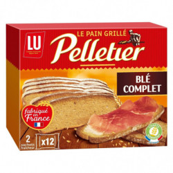 LU - Pelletier Pain grillé au blé complet - boîte de 24 tranches - 500 g