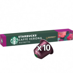 LOT DE 4 - STARBUCKS - Caffè Verona Ristretto intensité 10 Café Compatible Nespresso - boite de 10 capsules