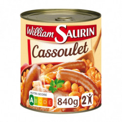 LOT DE 2 - WILLIAM SAURIN - Cassoulet mitonné - boite de 840 g