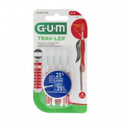 LOT DE 2 - GUM - Trav-Ler 0.8 mm Brossettes Interdentaire - boite de 4 brossettes