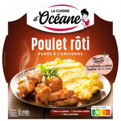 LOT DE 3 - LA CUISINE D OCEANE - Poulet Rôti Et Sa Purée À l'ancienne - assiette de 300 g