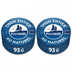 LOT DE 2 - PETIT NAVIRE - Thon Entier au Naturel - paquet de 2 boites de 93 g