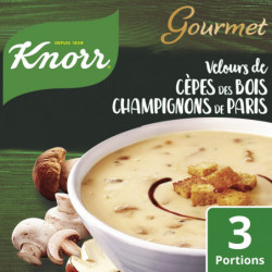 LOT DE 8 - KNORR - Soupe Déshydratée Velours de Cèpes - paquet de 91 g