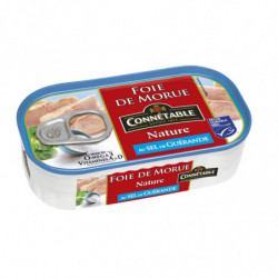 LOT DE 4 - CONNETABLE - Foie de Morue Nature au Sel de Guérande - boite de 121 g