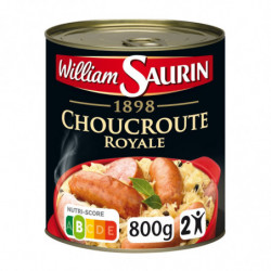 LOT DE 3 - WILLIAM SAURIN - Choucroute Royale Riesling - Plat cuisiné - boite de 800 g