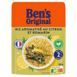 LOT DE 4 - BEN'S ORIGINAL - Riz micro-ondes express Citron Romarin - sachet de 220 g