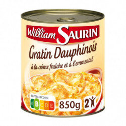 LOT DE 4 - WILLIAM SAURIN - Gratin Dauphinois Plat cuisiné - boite de 850 g