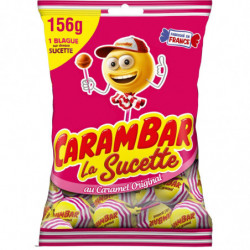 CARAMBAR - Sucettes caramel Bonbons - sachet de 156 g