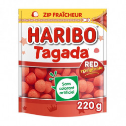 LOT DE 4 - HARIBO - Fraise Tagada zip fraicheur Bonbons - sachet de 220 g