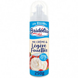 BRIDELICE - Crème Fouettée Légère - bombe de 250 g