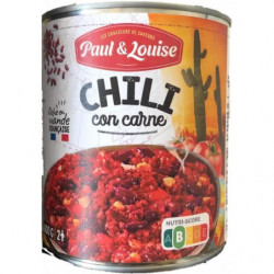 LOT DE 3 - PAUL LOUISE - Chili con carne - boite de 800 g