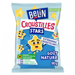 LOT DE 4 - BELIN - Croustilles Stars Nature Biscuits apéritifs - sachet de 90 g