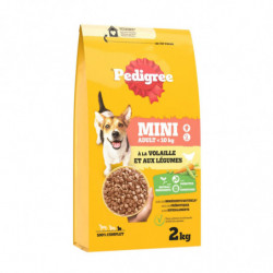 LOT DE 6 - PEDIGREE - Volaille Croquettes pour chien Adulte Mini - boite de 2 kg
