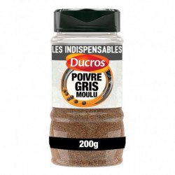 DUCROS - Poivre Gris Moulu - flacon de 200 g