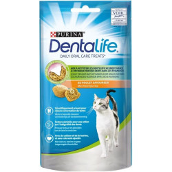 LOT DE 8 - DENTALIFE - Friandise pour chat pour chat adulte au Poulet - paquet de 40 g