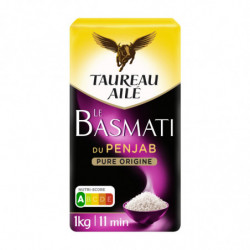 LOT DE 3 - TAUREAU AILE - Riz basmati du Penjab 11 min - paquet de 1 kg