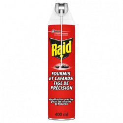 LOT DE 4 - RAID - Insecticide Fourmis Araignées Cafards Avec Tige De Précision - spray de 400 ml