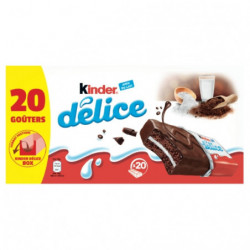 KINDER - Délice Petit gâteau enrobé au cacao et fourré au lait -  paquet de 20 - 780 g
