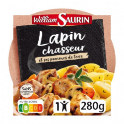 LOT DE 3 - WILLIAM SAURIN - Assiette Micro-Ondable Lapin Chasseur Et Ses Pommes De Terre - 280 g