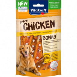 LOT DE 7 - VITAKRAFT - Pure Chicken Bonas de poulet et dés de fromage Récompenses pour chien - sachet de 80 g