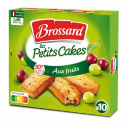 LOT DE 4 - BROSSARD - Mini Cakes Aux Fruits - paquet de 300 g