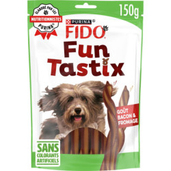 LOT DE 4 - PURINA - Fido Fun Tastix aux Bacon et Fromage Friandises pour Chien - paquet de 150 g