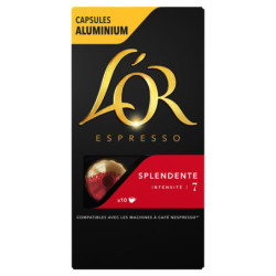 LOT DE 10 - L'OR - Splendente Intensité 7 - paquet de 10 capsules de café compatibles Nespresso