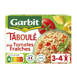 LOT DE 4 - GARBIT - Taboulé Aux Dés De Tomates Fraiches Citron Et Huile D'Olive - boîte de 525 g