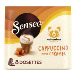 LOT DE 10 - SENSEO - Café Dosettes COLUMBUS Cappuccino Caramel - la boîte de 8 dosettes