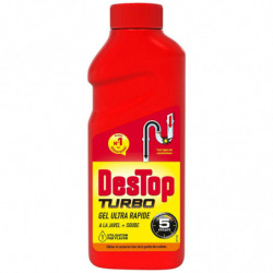 DESTOP - Turbo - Rouge - Gel Déboucheur 5 minutes - flacon de 500 ml