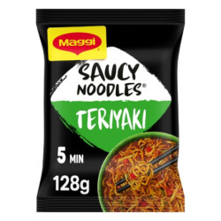 MAGGI - Nouilles Instantanées Saveur Teriyaki Saucy Noodles - le sachet de 128 g
