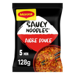 MAGGI - Nouilles Instantanées Saveur Aigre Douce Saucy Noodles - le paquet de 128 g
