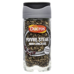 LOT DE 2 - DUCROS - Poivre Steak noir concassé - le flacon de 38 g