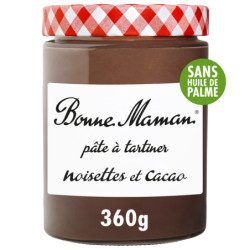 BONNE MAMAN - Pâte à Tartiner Noisettes et Cacao - pot de 360 g