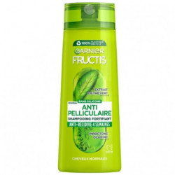 LOT DE 3 - FRUCTIS - Anti-Pelliculaire Shampoing Cheveux Normaux Thé Vert - flacon de 250 ml