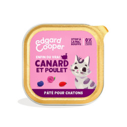 EDGARD COOPER - Pâtée pour chat Junior au canard et au poulet - boîte de 85 g