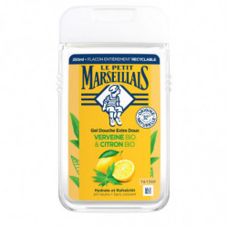 LOT DE 3 - LE PETIT MARSEILLAIS - bio Extra Doux Gel douche Verveine et Citron - flacon de 250 ml