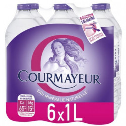 COURMAYEUR - Eau minérale naturelle magnésium - pack de 6 bouteilles de 1 L